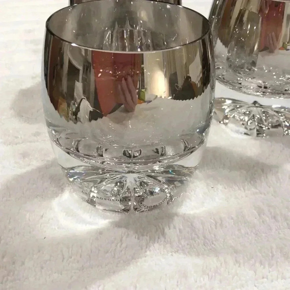 Anthropologie set of three hand blown glasses. 3-1/8” rim and 3-5/8” tall. - Picture 2 of 7